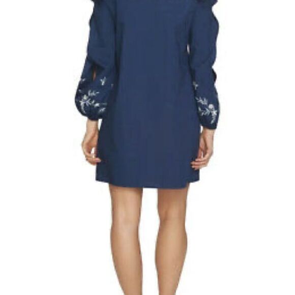 CeCE| NWT Women’s Cold Shoulder Dress w/ Embroidered Sleeves Size 6 Retail $116 - Picture 6 of 11